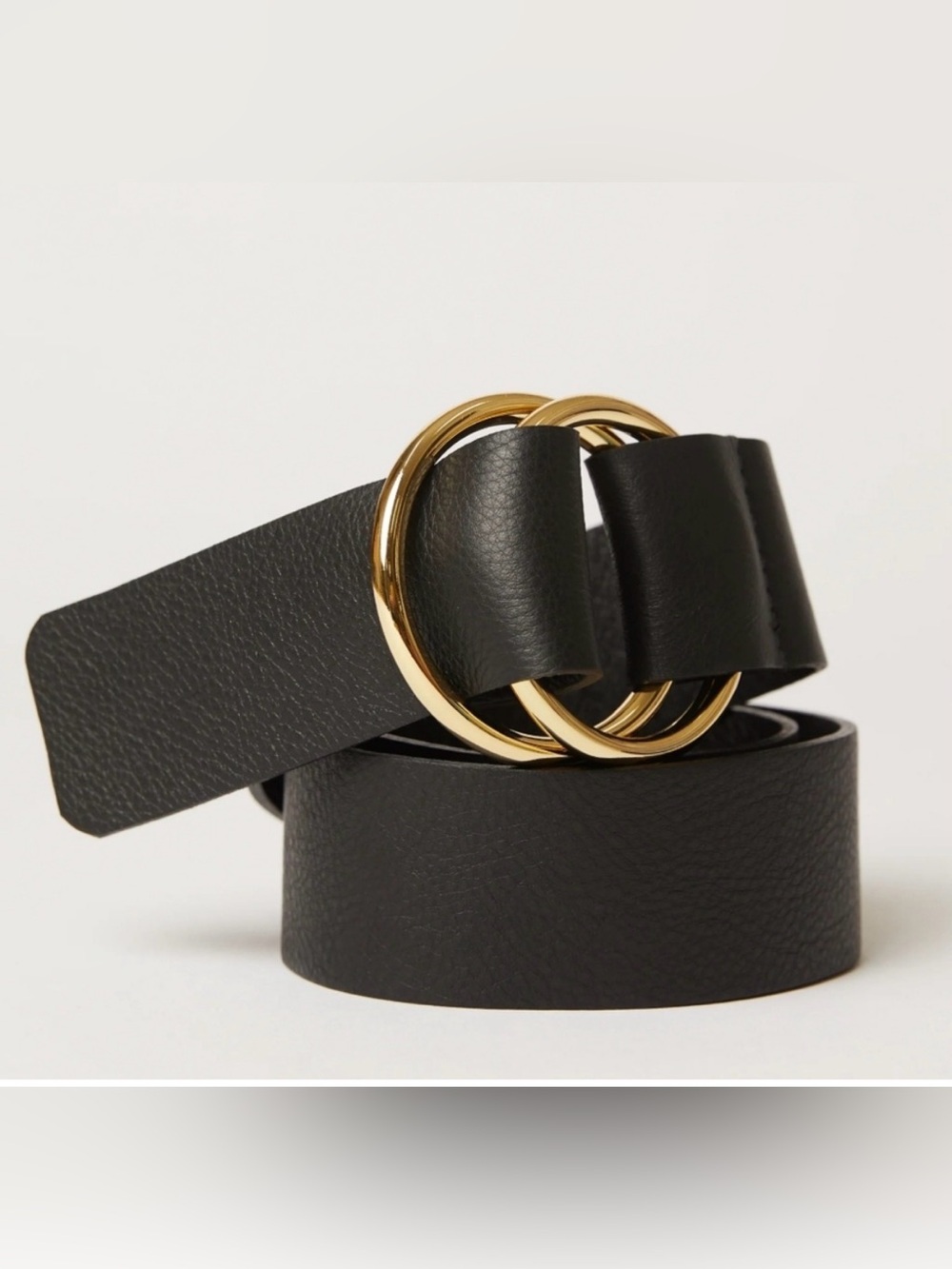 B-Low the Belt Tumble Vegan Leather Wrap double ring belt
